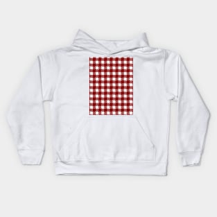 Large Dark Christmas Candy Apple Red Gingham Plaid Check Kids Hoodie